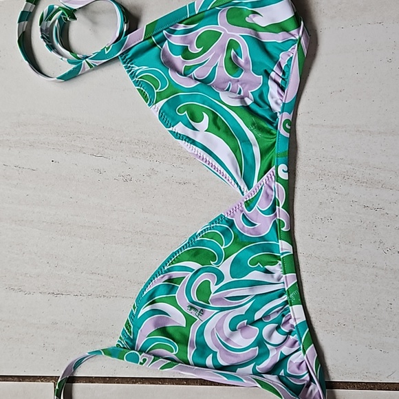 Emilio Pucci Albizia Print Bikini Triangle Top Foldover Bottoms [size 40] - Picture 8 of 10